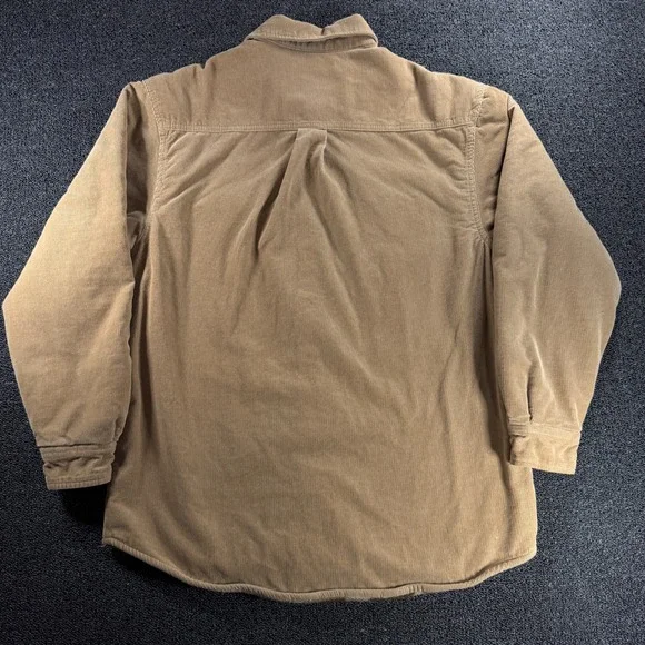 Levi Strauss Mens M Tan Corduroy Plaid Fleece Lined Shacket Shirt Jacket - Picture 4 of 8